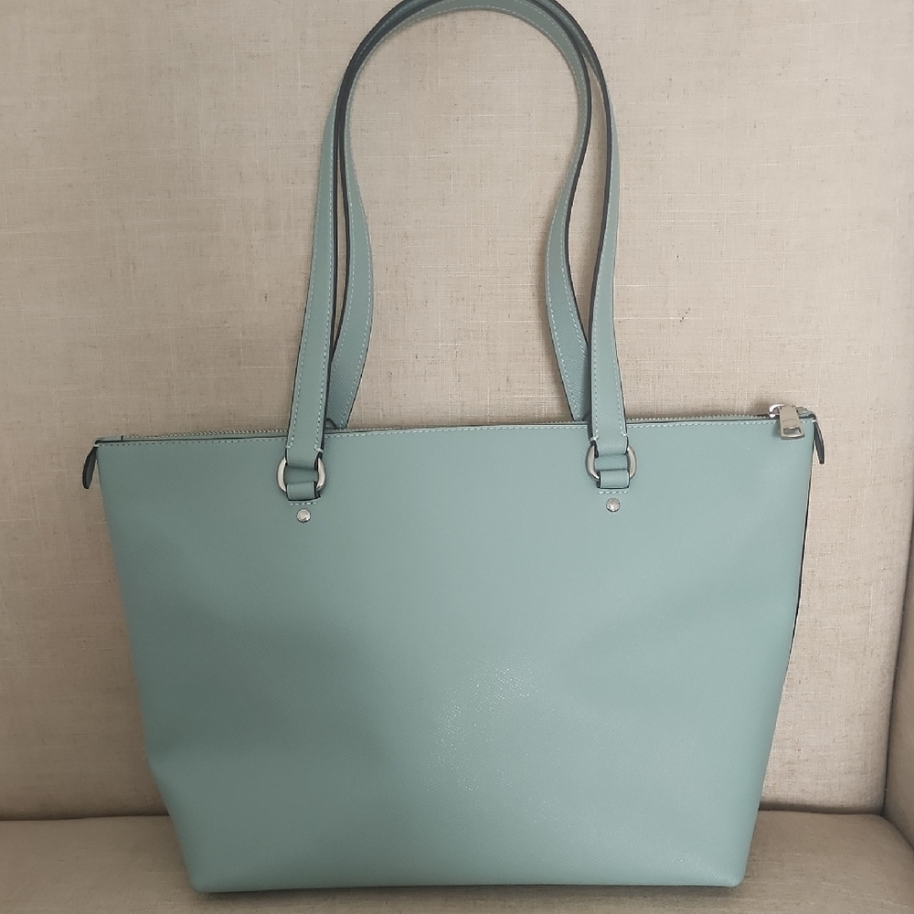 Coach Seafoam Leather Tote - Picture 2 of 8